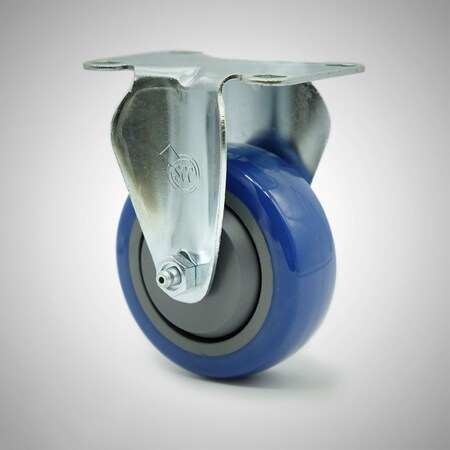 Service Caster 3.5 Inch SS Blue Polyurethane Wheel Rigid Top Plate Caster SCC-SS20R3514-PPUB-BLUE